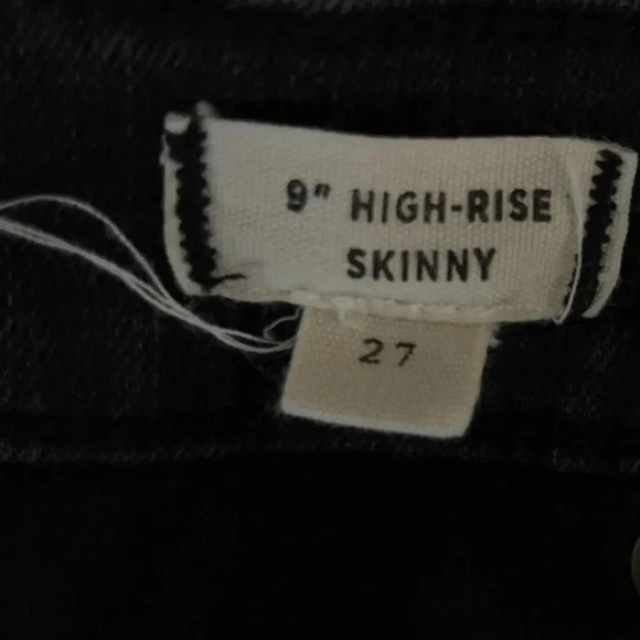Madewell 9 inch High Rise Skinny Jeans Raw Hem Button Fly Pants Women’s Size 27 - Picture 12 of 14